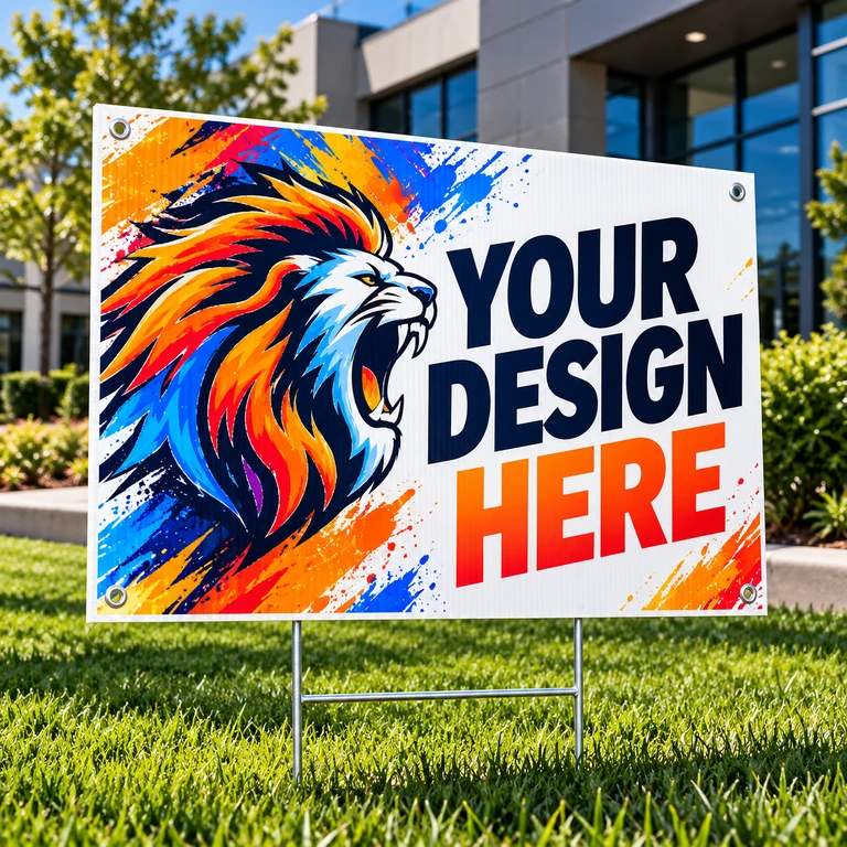 Coroplast Yard Signs — 24 × 36 in · 100 signs · Double Sided · No stakes